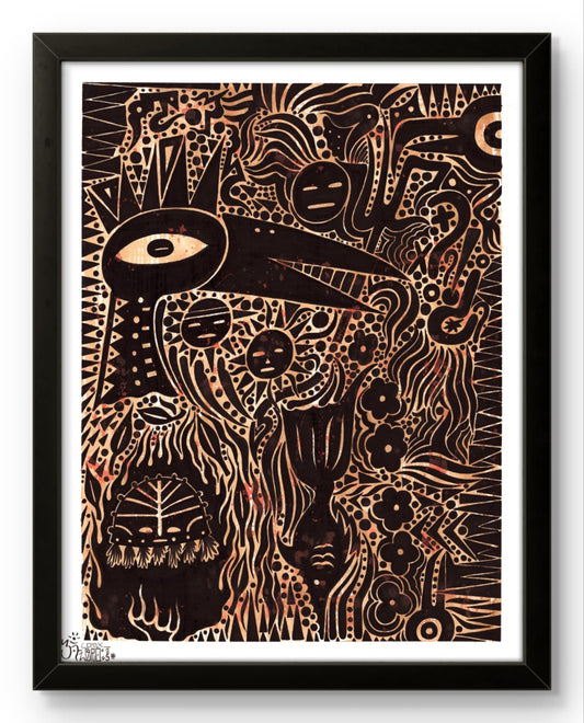 Ave de Fuego Framed Mockup